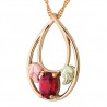 Landstrom’s 10K Yellow Gold Nesting Oval Hoops Pendant w Ruby