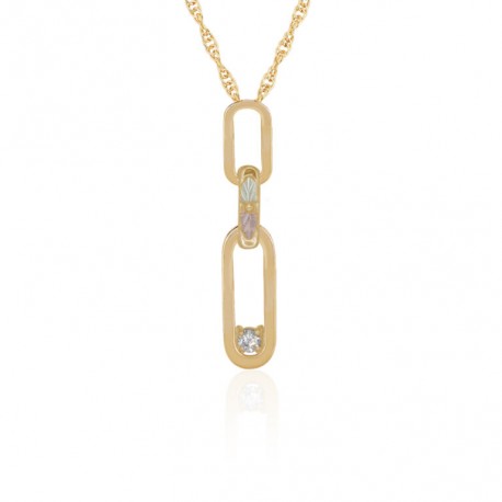 Landstrom’s 10K Yellow Gold Paper Clip Pendant with 2.5mm CZ
