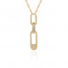 Landstrom’s 10K Yellow Gold Paper Clip Pendant with 2.5mm CZ