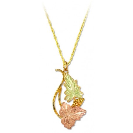 Landstrom’s 10K Yellow Gold Freeform Pendant w Grape Cluster