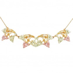 Landstrom’s 10K Yellow Gold Scrolling Vine and Grape Cluster Festoon Necklace