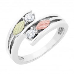 Landstrom’s 10K WHITE Gold Ladies Bypass Ring w Diamond