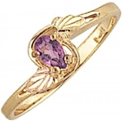 Mt. Rushmore 10K Black Hills Gold Ladies Ring w Amethyst