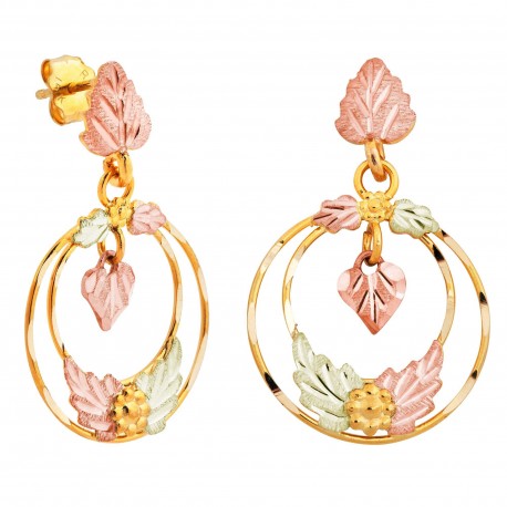 Mt. Rushmore 10K Yellow Black Hills Gold Earrings