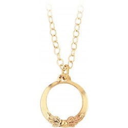 Mt. Rushmore 10K Black Hills Gold Mini Circle Pendant with Chain