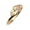 10K Black Hills Gold Ladies Ring with Two Leaves