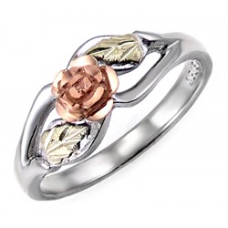 Landstroms Black Hills Gold Sterling Silver Rose Ring