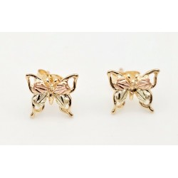 Small 10K Black Hills Gold Butterfly Earrings