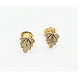 Mini 10K Black Hills Gold Leaf Earrings