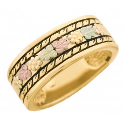 10K Black Hills Gold Mens Wedding Band Ring