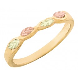10K Black Hills Gold Ladies Ring w Four Leaves