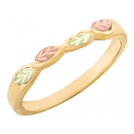 10K Black Hills Gold Ladies Ring w Four Leaves