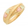 Beautiful 10K Black Hills Gold Ladies Ring w Four Leaves