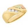 10K Black Hills Gold Men's Ring w Genuine Diamonds