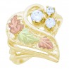 Attractive 10K Black Hills Gold Ladies Heart Ring w Cubic Zirconia