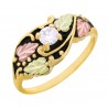 Antiqued 10K Black Hills Gold Ladies Ring w Cubic Zirconia