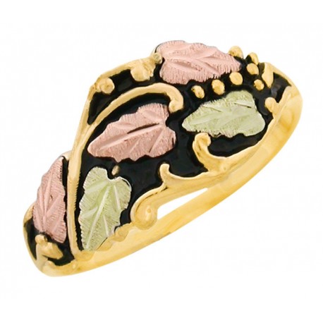 Antiqued 10K Black Hills Gold Ladies Ring
