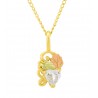 10K Black Hills Gold Small Pendant w Heart Shape Cubic Zirconium