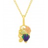 10K Black Hills Gold Small Pendant w Heart Shape Mystic Topaz