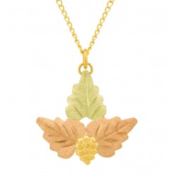 10K Black Hills Gold Small Leaf & Grape Cluster Pendant