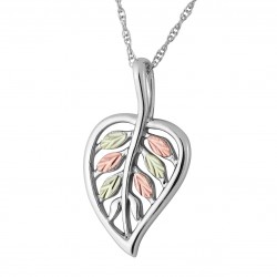 Mt. Rushmore Black Hills Sterling Silver Leaf Pendant