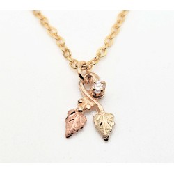 10K Black Hills Gold Twisted Small Pendant w CZ