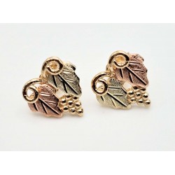 10K Black Hills Gold Post Earrings w Grape Cluster