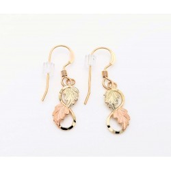 10K Black Hills Gold Dangle Earrings with 10K Leaves