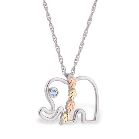 Black Hills Gold Sterling Silver Elephant Pendant