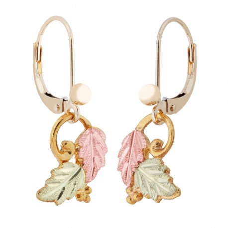 Landstrom's® 10K Black Hills Gold Leaves Earrings with Grape Accent