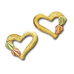 Landstrom’s 10K Black Hills Gold Mini Open Heart Earrings