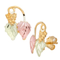 Landstrom’s 10K Black Hills Gold Mini Grapes and Vine Leaf Earrings
