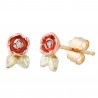 Landstrom’s 10K Black Hills Gold Mini Rose Earrings with Diamond