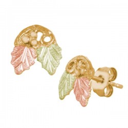 Landstrom’s 10K Black Hills Gold Mini Vine and Grapes Leaves Earrings