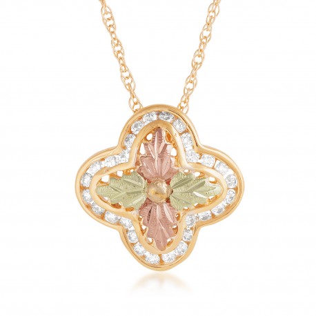 Landstrom’s 10K Black Hills Gold Alahambra Pendant with Diamonds