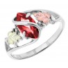 Black Hills Gold on Sterling Silver Ladies Ring with Genuine Garnet