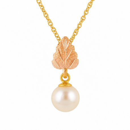 10K Black Hills Gold Pearl Pendant by Mt. Rushmore