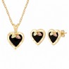 Landstrom's 10K Black Hills Gold Heart Pendant & Earrings Set with Onyx
