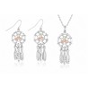 Landstrom's Black Hills Gold on Sterling Silver Dream Catcher Pendant & Earrings Set