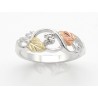 Black Hills Gold on Sterling Silver Ladies Ring with CZ in the Center