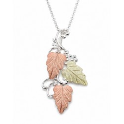 Black Hills Gold Sterling Silver & 10K Gold Leaves Pendant