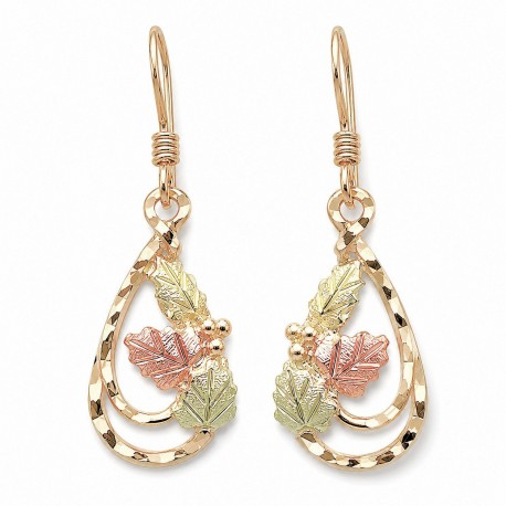 Lovely 10K Black Hills Gold Dangle Earrings