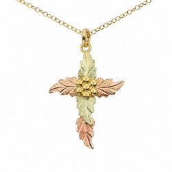 Mini 10K Black Hills Gold Cross Pendant