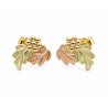 10K Black Hills Gold Leaf and Grape Cluster Stud Earrings