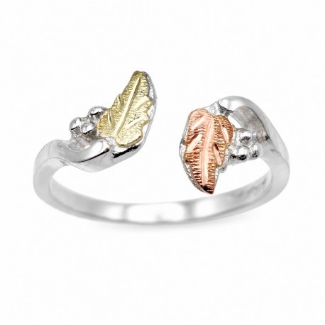 Sterling Silver Black Hills Gold Leaf Wrap Toe Ring