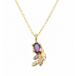 10K Black Hills Gold Small Pendant with Pear Mystic Topaz