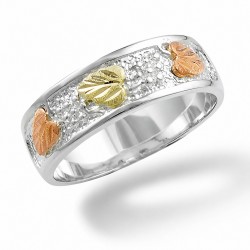  Ladies Sterling Silver Black Hills Gold Band Ring By Landstroms 