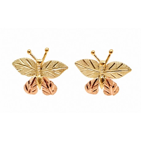 10K Black Hills Gold Small Butterfly Earrings