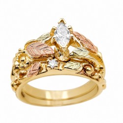 10K Black Hills Gold Engagement Ring Set with Diamond
