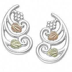Small Black Hills Gold Sterling Silver Earrings with Grape Clusters